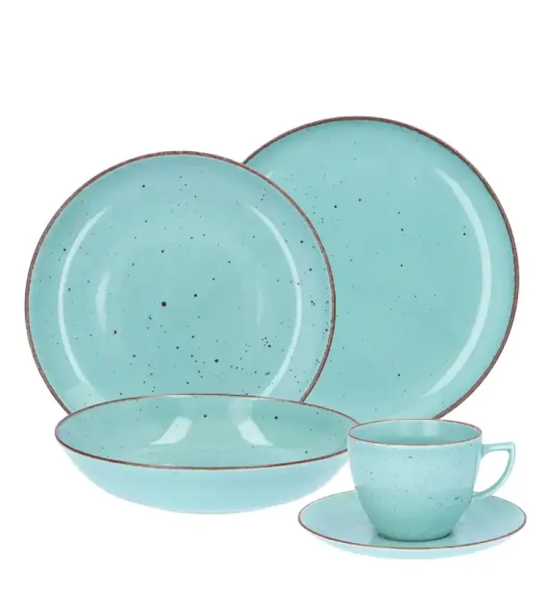 CHODZIEŻ CITY CT05 ŻYWIOŁY Serwis obiadowo-kawowy 60 el / 12 osób / SPOKÓJ OCEANU / porcelana