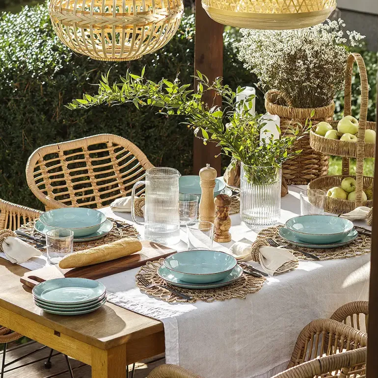 CHODZIEŻ CITY CT05 ŻYWIOŁY Serwis obiadowo-kawowy 72 el / 12 osób / SPOKÓJ OCEANU / porcelana