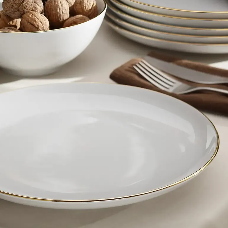 CHODZIEŻ CITY ZŁOTY B326 Serwis obiadowy 36 el / 12 osób / porcelana
