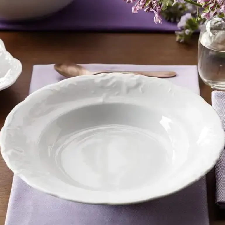 CHODZIEŻ FRYDERYKA BIAŁA C001 Talerz głęboki 22,5 cm / porcelana