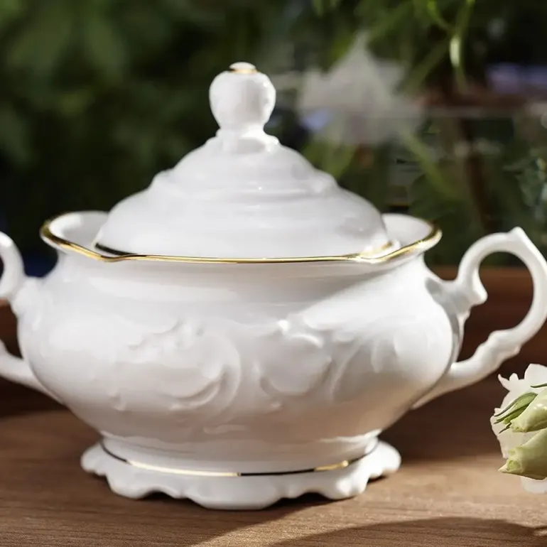 CHODZIEŻ FRYDERYKA ZŁOTA LINIA B236 Serwis kawowy 39 el / 12 osób / porcelana