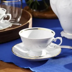 CHODZIEŻ FRYDERYKA ZŁOTA LINIA B236 Serwis kawowy 39 el / 12 osób / porcelana