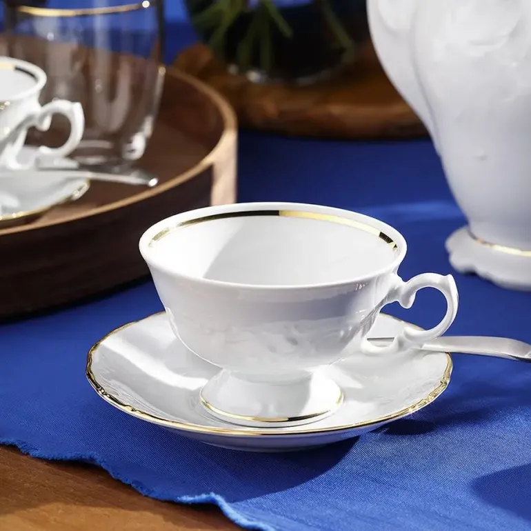 CHODZIEŻ FRYDERYKA ZŁOTA LINIA B236 Serwis kawowy 39 el / 12 osób / porcelana