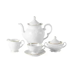 CHODZIEŻ FRYDERYKA ZŁOTA LINIA B236 Serwis kawowy 39 el / 12 osób / porcelana
