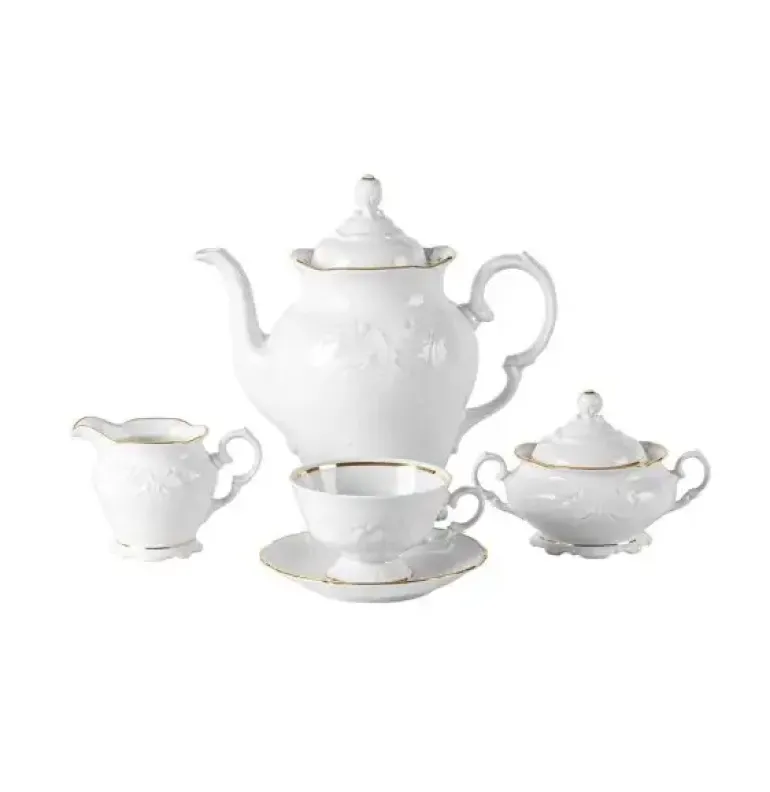 CHODZIEŻ FRYDERYKA ZŁOTA LINIA B236 Serwis kawowy 39 el / 12 osób / porcelana
