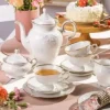 CHODZIEŻ FRYDERYKA ZŁOTA LINIA C236 Serwis kawowy 39 el / 12 osób / porcelana ecru