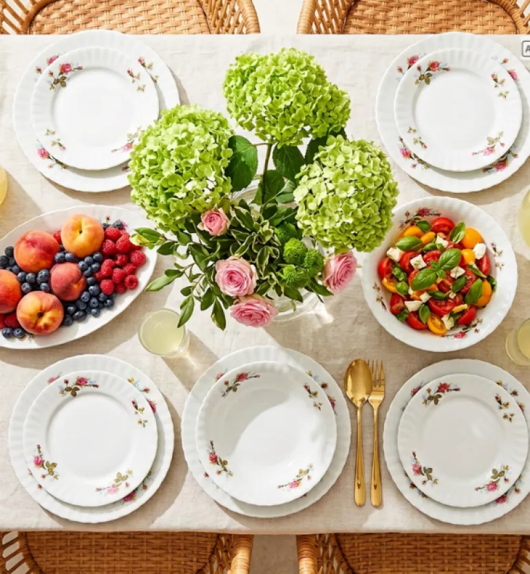 CHODZIEŻ IWONA B026 Serwis obiadowy 36 el 12 osób / porcelana / Chodzieska róża