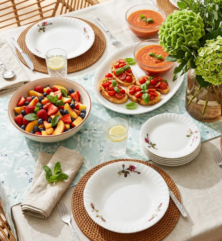 CHODZIEŻ IWONA B026 Serwis obiadowy 36 el 12 osób / porcelana / Chodzieska róża