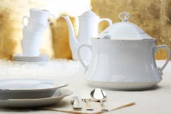 CHODZIEŻ KAMELIA B014 ZŁOTA LINIA Zestaw obiadowy 44 el / 12 osób / porcelana