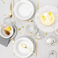 CHODZIEŻ KAMELIA B014 ZŁOTA LINIA Zestaw obiadowy 44 el / 12 osób / porcelana