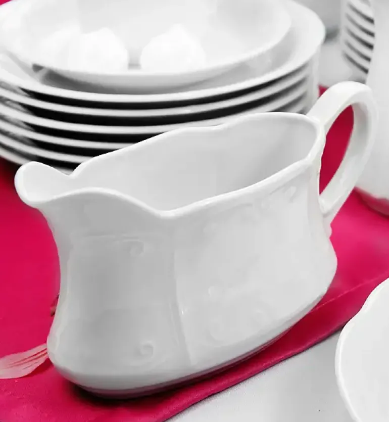 CHODZIEŻ KAMELIA C000 BIAŁA Serwis obiadowo-kawowy 83 el / 12 osób / porcelana