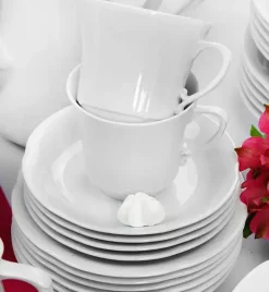 CHODZIEŻ KAMELIA C000 BIAŁA Serwis obiadowo-kawowy 84 el / 12 osób / porcelana