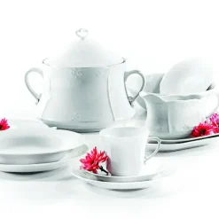 CHODZIEŻ KAMELIA C000 BIAŁA Serwis obiadowo-kawowy 30 el / 6 osób / porcelana