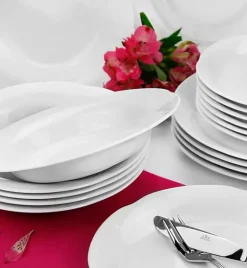 CHODZIEŻ KAMELIA C000 BIAŁA Serwis obiadowo-kawowy 30 el / 6 osób / porcelana