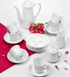CHODZIEŻ KAMELIA C000 BIAŁA Serwis kawowy 39 el / 12 osób / porcelana