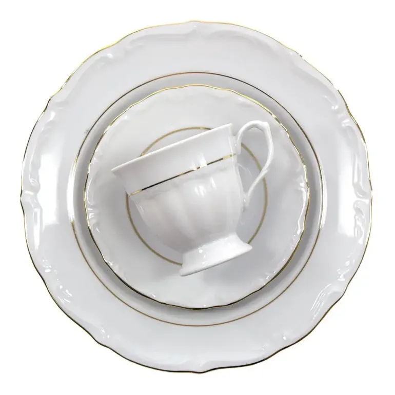 CHODZIEŻ MARIA TERESA B014 ZŁOTA LINIA Zestaw kawowy 39 el / 12 osób / porcelana
