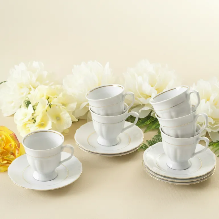 CHODZIEŻ MARIA TERESA B014 ZŁOTA LINIA Zestaw kawowy 39 el / 12 osób / porcelana