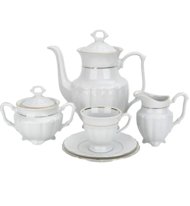 CHODZIEŻ MARIA TERESA B014 ZŁOTA LINIA Zestaw kawowy 39 el / 12 osób / porcelana