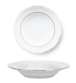 CHODZIEŻ MARIA TERESA B014 ZŁOTA LINIA | Talerz głęboki 22,5 cm / porcelana
