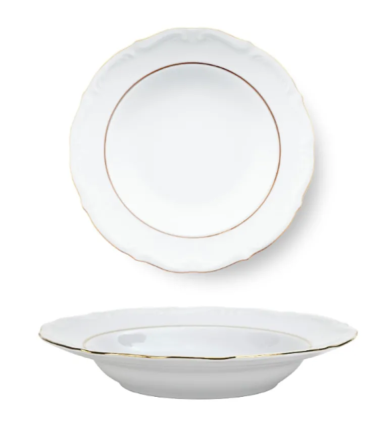 CHODZIEŻ MARIA TERESA B014 ZŁOTA LINIA | Talerz głęboki 22,5 cm / porcelana