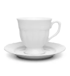 CHODZIEŻ MARIA TERESA C001 BIAŁA Filiżanka 210 ml ze spodkiem / porcelana