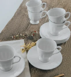 CHODZIEŻ MARIA TERESA C001 BIAŁA Filiżanka 210 ml ze spodkiem / porcelana