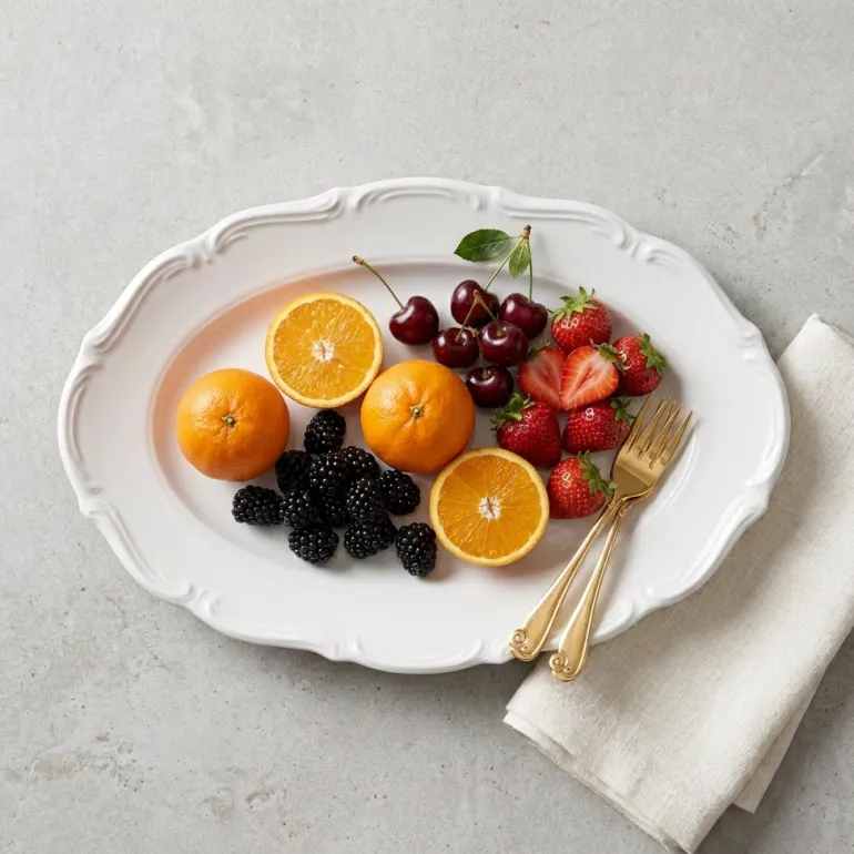 CHODZIEŻ MARIA TERESA C001 BIAŁA Półmis owalny 33 cm | porcelana