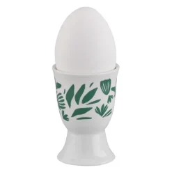 CILIO | Amici | kieliszek na jajko, porcelana, śred. 5 x 7 cm, zielone liście