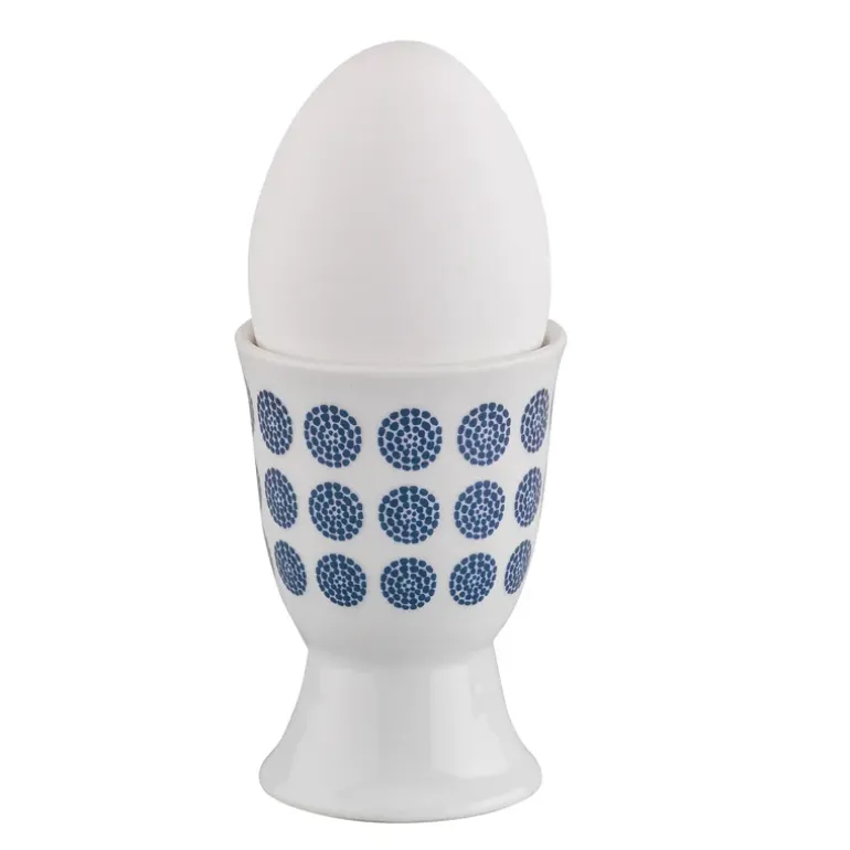 CILIO | Amici | kieliszek na jajko, porcelana, śred. 5 x 7 cm, niebieskie kropki