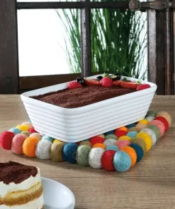 CILIO COLORE Podkładka pod gorące naczynia / owcza wełna / wielokolorowa kwadratowa