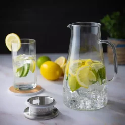CILIO | Emilia | dzbanek, szkło borokrzemowe/stal nierdzewna, 1,6 l, śred. 12,5 x 22,5 cm