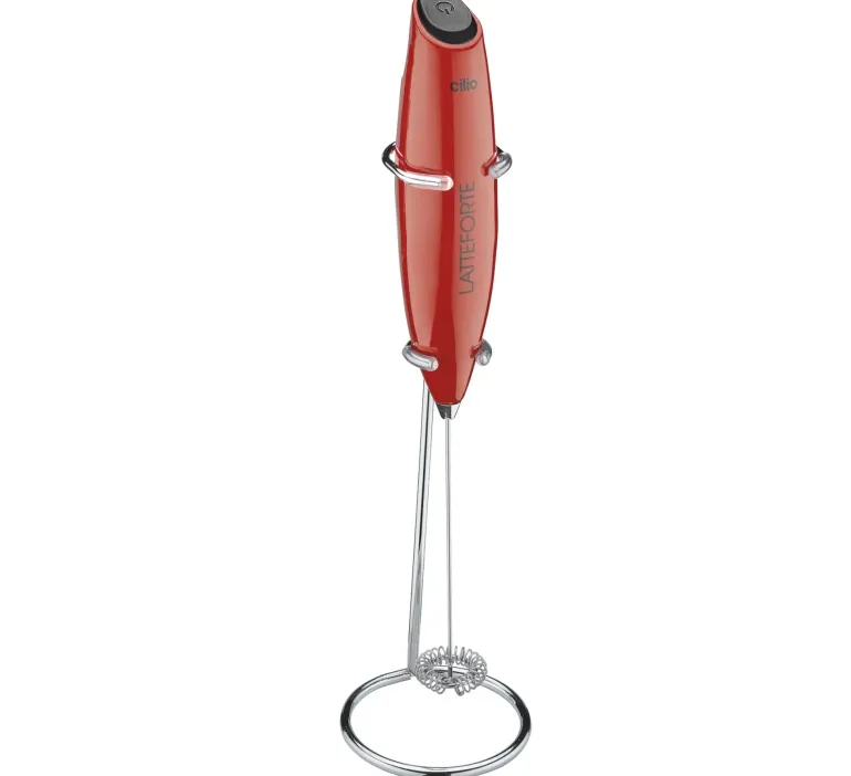 CILIO LATTEFORTE Spieniacz do mleka na stojaku 23 cm / czerwony / FreeForm