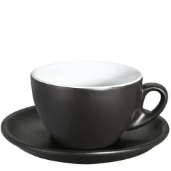 CILIO | Roma | filiżanka do cappuccino, ze spodkiem, 0,1 l, czarna matowa