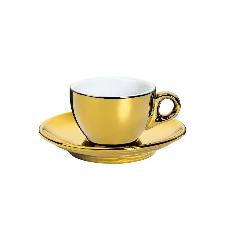 CILIO | Roma | filiżanka do espresso, ze spodkiem, 0,05 l, złota