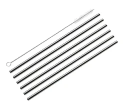 CILIO STEEL Stalowe słomki do napojów 6 szt. + szczoteczka do czyszczenia / FreeForm