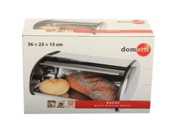 DOMOTTI RUFUS Chlebak z pokrywką 44 x 27 x 18 cm / stal nierdzewna