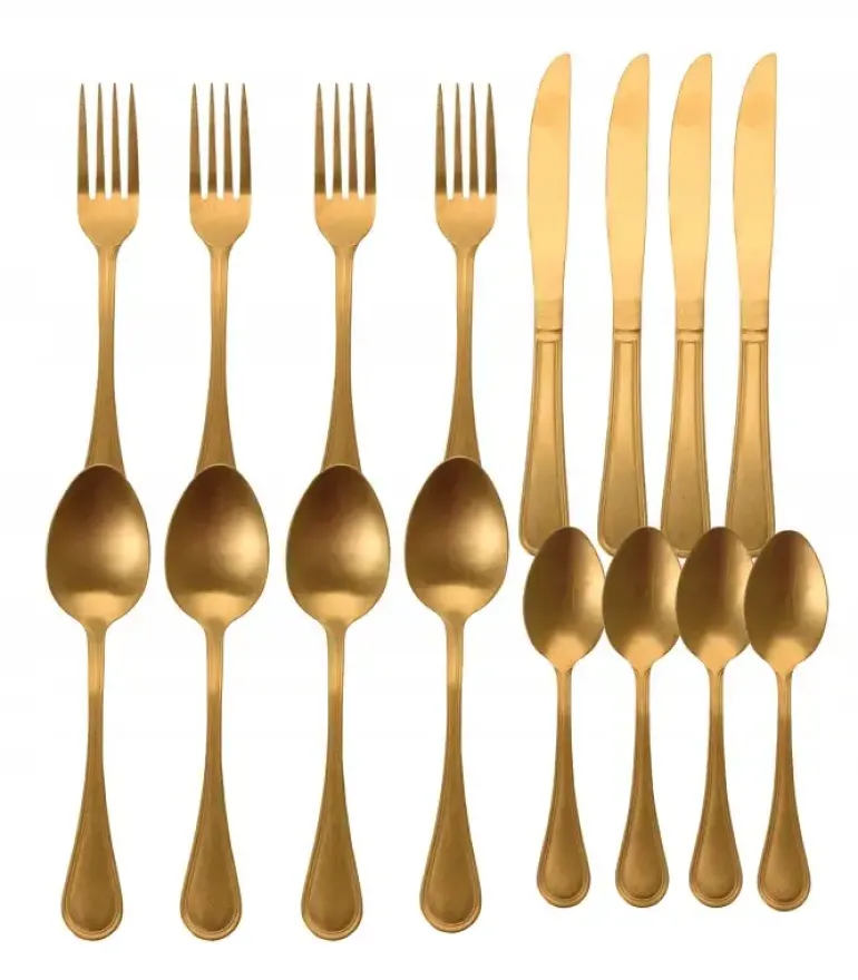 EXCELLENT HOUSEWARE Sztućce komplet 16 el dla 4 os / złote / matowione