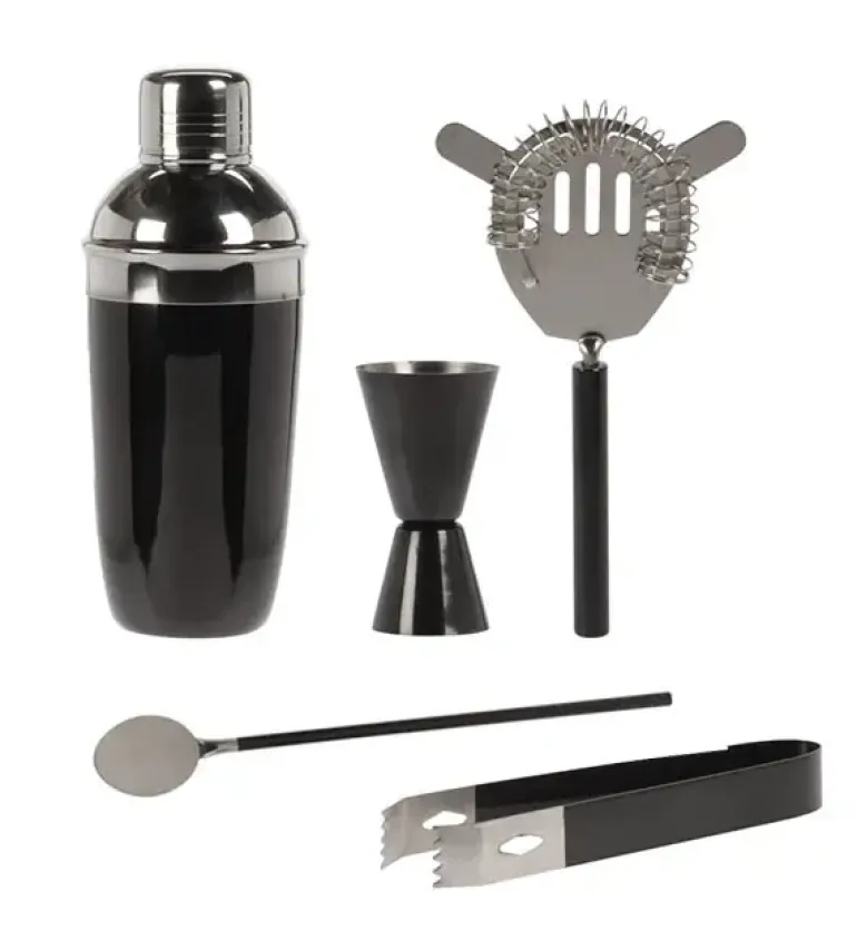 EXCELLENT HOUSEWARE Zestaw barmański 5 elementów / stal nierdzewna