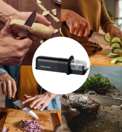 FISKARS CONTROL+ Komplet 2 noży + ostrzałka ceramiczna Roll-Sharp / japońska stal nierdzewna