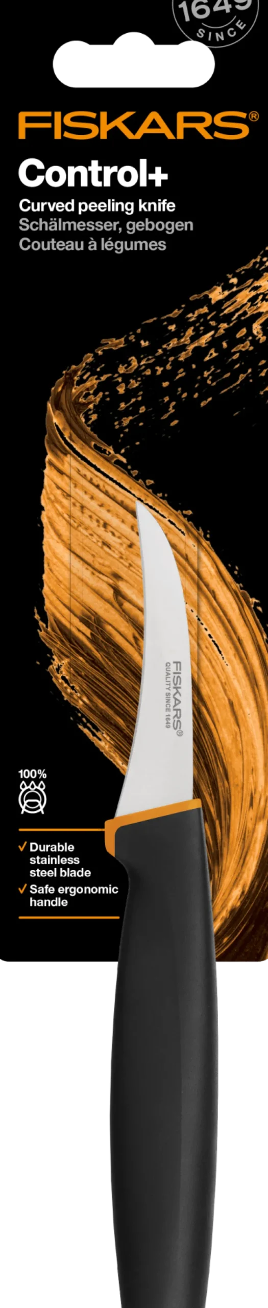 FISKARS CONTROL+ Komplet 2 noży + ostrzałka ceramiczna Roll-Sharp / japońska stal nierdzewna
