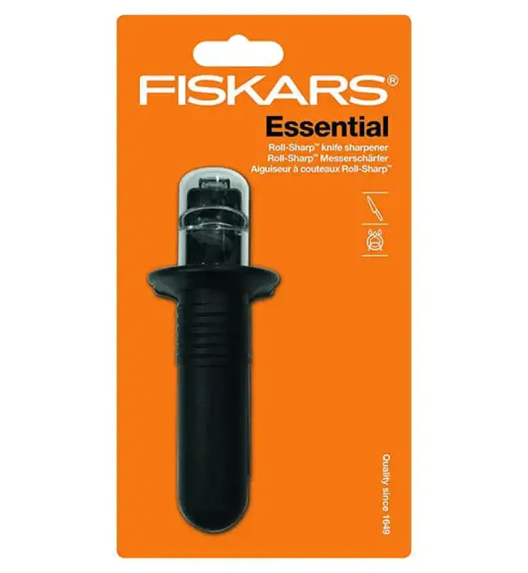 FISKARS CONTROL+ Komplet 2 noży + ostrzałka ceramiczna Roll-Sharp / japońska stal nierdzewna