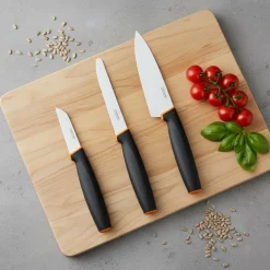FISKARS CONTROL+ Zestaw 3 noży FAVOURITE SET w pudełku + Ostrzałka Edge / japońska stal nierdzewna