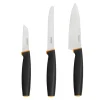 FISKARS CONTROL+ Zestaw 3 noży FAVOURITE SET w pudełku + Ostrzałka 3w1 uniwersalna / japońska stal nierdzewna
