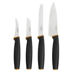 FISKARS CONTROL+ Zestaw 4 noży kuchennych FAVOURITE SET + Ostrzałka Edge / japońska stal nierdzewna