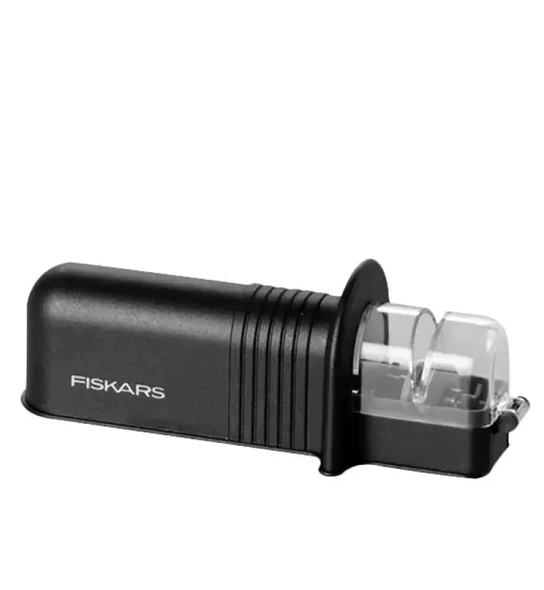 FISKARS CONTROL 1073023 Zestaw 5 noży kuchennych w czarnym bloku + Ostrzałka Essential