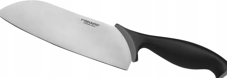 FISKARS CONTROL 1073023 Zestaw 5 noży kuchennych w czarnym bloku + Ostrzałka Essential