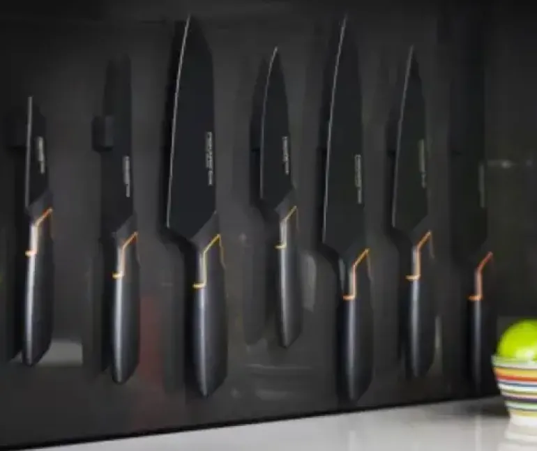 FISKARS EDGE Komplet 7 noży kuchennych + ostrzałka Essential / japońska stal nierdzewna