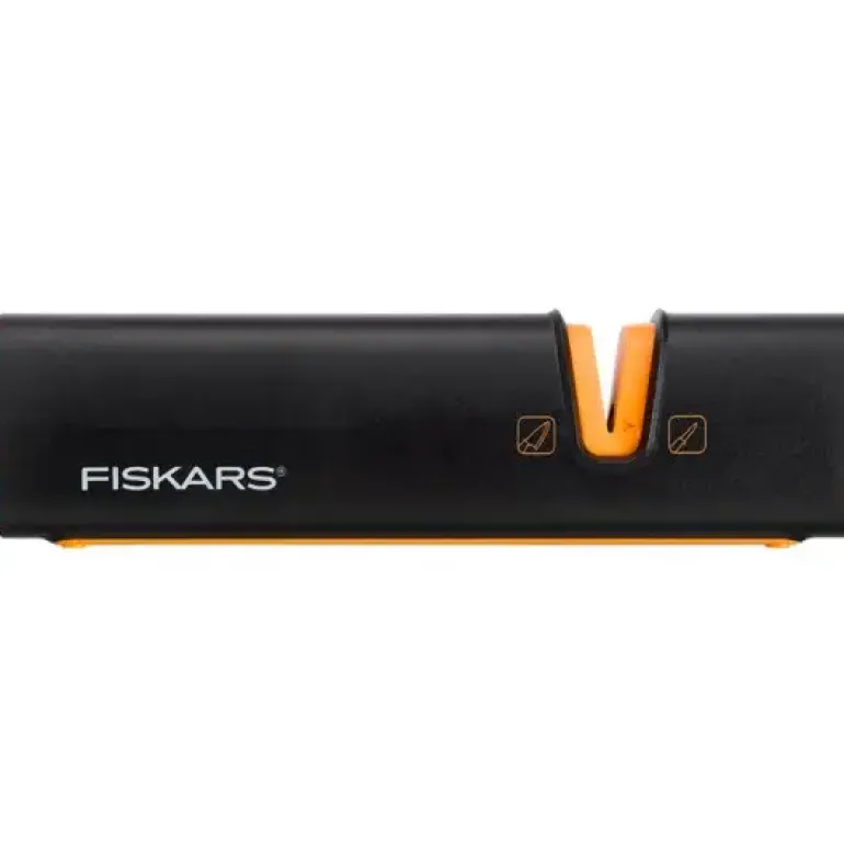 FISKARS EDGE 1003099+1003098 Zestaw 5 noży kuchennych w bloku czarnym / stal 420J2 / czarne ostrza + OSTRZAŁKA Edge
