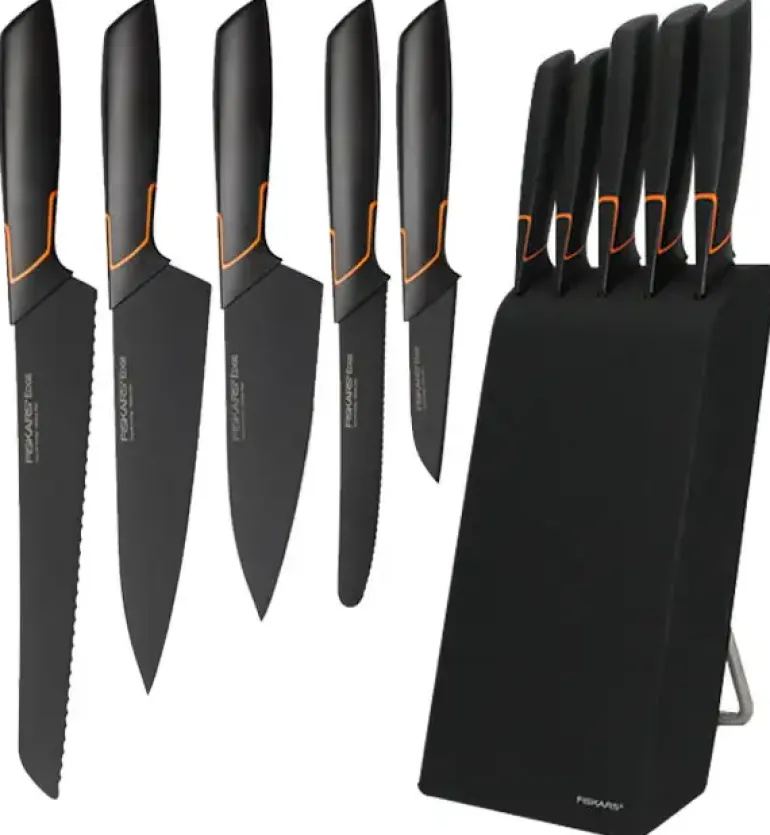 FISKARS EDGE 1003099 Zestaw 5 noży kuchennych w bloku / japońska stal nierdzewna