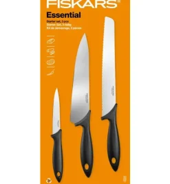 FISKARS ESSENTIAL Komplet 11 noży (kuchenne +Szefa+do obierania+do warzyw) w pudełku/ stal nierdzewna